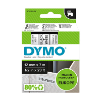 Dymo S0720530/45013 ruban d'étiquettes 12 mm (d'origine) - noir sur blanc 088206