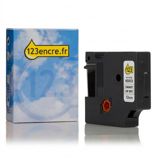 Dymo S0720530/45013 ruban d'étiquettes 12 mm (marque 123encre) - noir sur blanc 088207 - 1