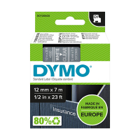 Dymo S0720600/45020 ruban d'étiquettes 12 mm (d'origine) - blanc sur transparent 088220