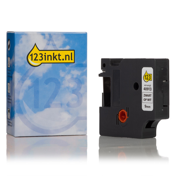 Dymo S0720680/40913 ruban d'étiquettes 9 mm (marque 123encre) - noir sur blanc 088107 - 1