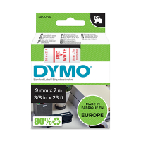 Dymo S0720700/40915 ruban d'étiquettes 9 mm (d'origine) - rouge sur blanc 088110