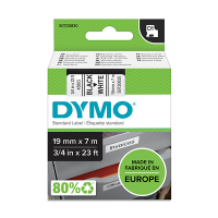 Dymo S0720830/45803 ruban d'étiquettes 19 mm (d'origine) - noir sur blanc 088402