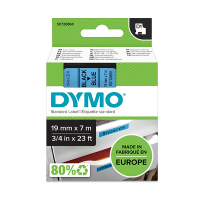 Dymo S0720860/45806 ruban d'étiquettes 19 mm (d'origine) - noir sur bleu 088408