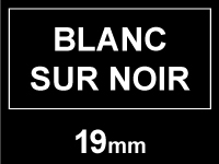 Dymo S0720910 / 45811 ruban 19 mm (marque 123encre) - blanc sur noir 088419