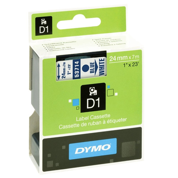 Dymo S0720940/53714 ruban d'étiquettes - bleu sur blanc 24 mm (d'origine) 088424 - 1