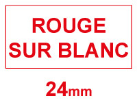Dymo S0720950/53715 ruban d'étiquettes 24 mm (marque 123encre) - rouge sur blanc 088427 - 1