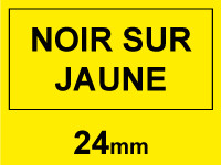 Dymo S0720980/53718 ruban 24 mm (marque 123encre) - noir sur jaune 088433 - 1