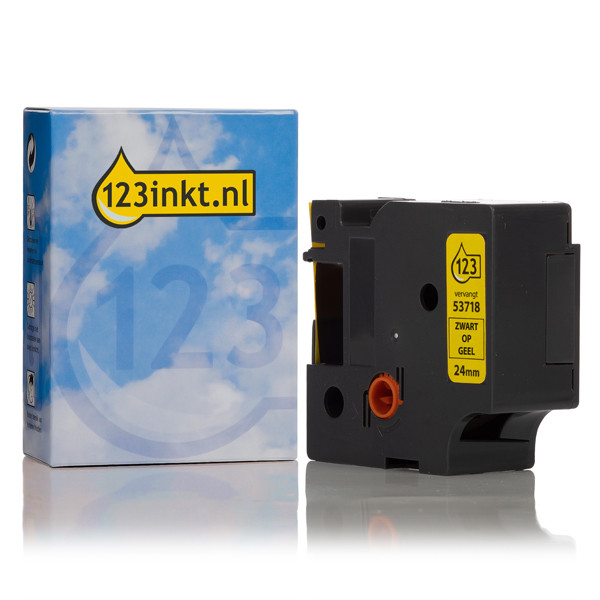 Dymo S0720980/53718 ruban 24 mm (marque 123encre) - noir sur jaune 088433 - 1