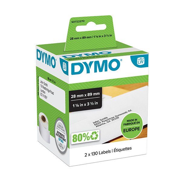 Dymo S0722370/99010 étiquettes d'adresse 2 rouleaux (d'origine) 088500 - 1