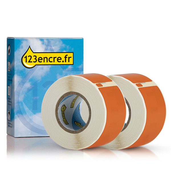 Dymo S0722370 / 99010 étiquettes d'adresse 2 rouleaux (marque 123encre) - orange 089362 - 1