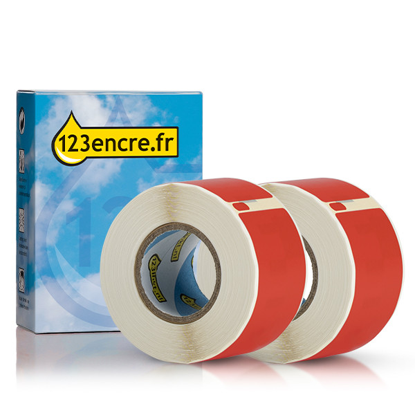 Dymo S0722370 / 99010 étiquettes d'adresse 2 rouleaux (marque 123encre) - rouge 089361 - 1