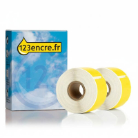 Dymo S0722400 / 99012 étiquettes d'adresse larges 2 rouleaux (marque 123encre) - jaune 089268