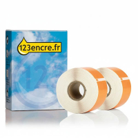 Dymo S0722400 / 99012 étiquettes d'adresse larges 2 rouleaux (marque 123encre) - orange 089271