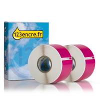 Dymo S0722400 / 99012 larges étiquettes d'adresse 2 rouleaux (marque 123encre) - rose 089367