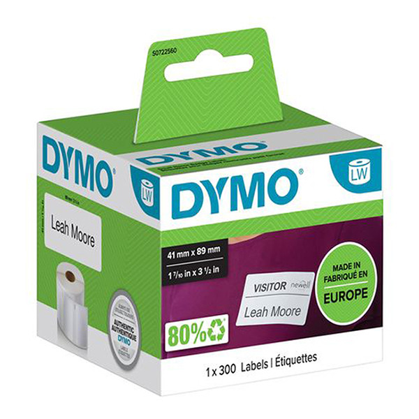 Dymo S0722560/11356 étiquettes de badge nominatif blanches amovibles (d'origine) 088524 - 1