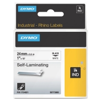 Dymo S0773860/1734821 IND Rhino ruban d'étiquettes auto-laminées noir sur blanc 24 mm (d'origine) 088730