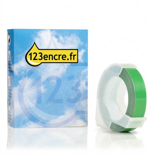 Dymo S0898160 ruban d'étiquettes en relief (marque 123encre) - blanc sur vert 088447 - 1