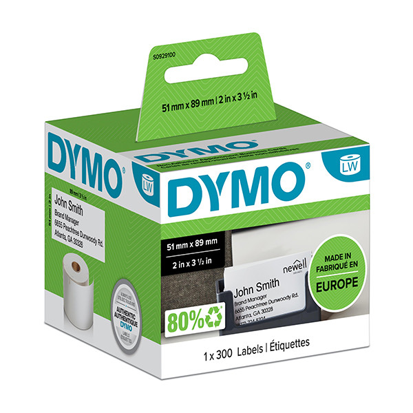 Dymo S0929100 étiquettes de carte de rendez-vous non adhésives (d'origine) 088552 - 1