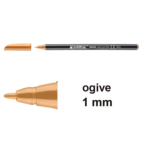 Edding 1200 feutre de coloriage (1 mm ogive) - orange clair 200972 - 1