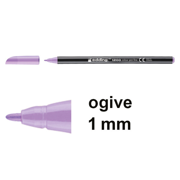 Edding 1200 feutre de coloriage (1 mm ogive) - violet pastel 239388 - 1