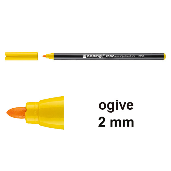 Edding 1300 feutre de coloriage (2 mm - ogive) - jaune 239004 - 1