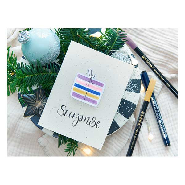 Edding 1340 feutre pinceau - bleu métallisé 239413 - 2