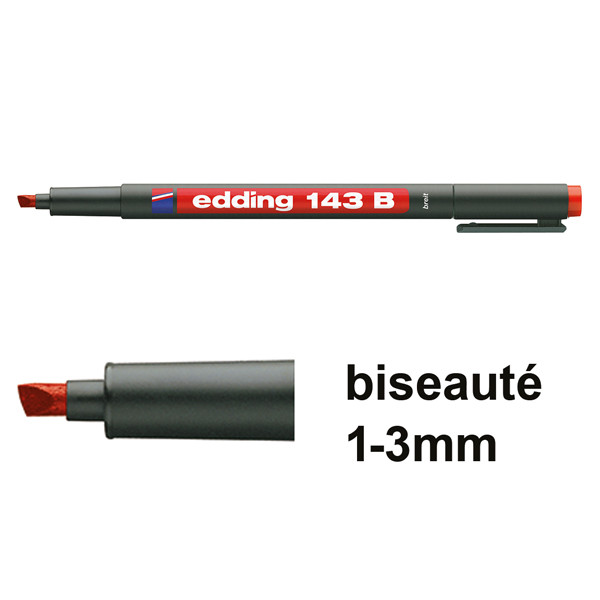 Edding 143B marqueur permanent (1 - 3 mm biseautée) - rouge 200696 - 1