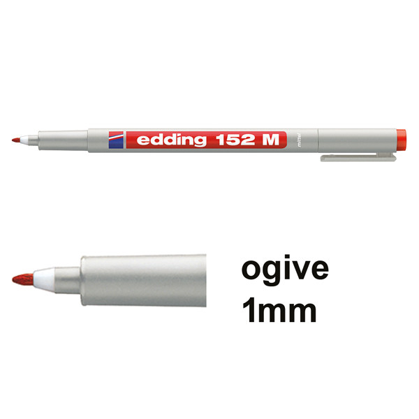 Edding 152M marqueur non permanent (1 mm ogive) - rouge 200870 - 1