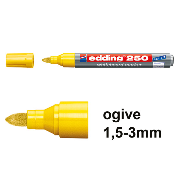 Edding 250 marqueur pour tableau blanc (1,5 - 3 mm ogive) - jaune 200839 - 1