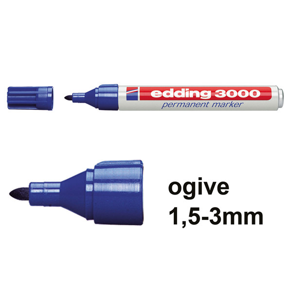 Edding 3000 marqueur permanent (1,5 - 3 mm ogive) - bleu 200504 - 1