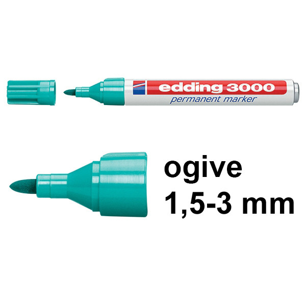 Edding 3000 marqueur permanent (1,5 - 3 mm ogive) - turquoise 200792 - 1