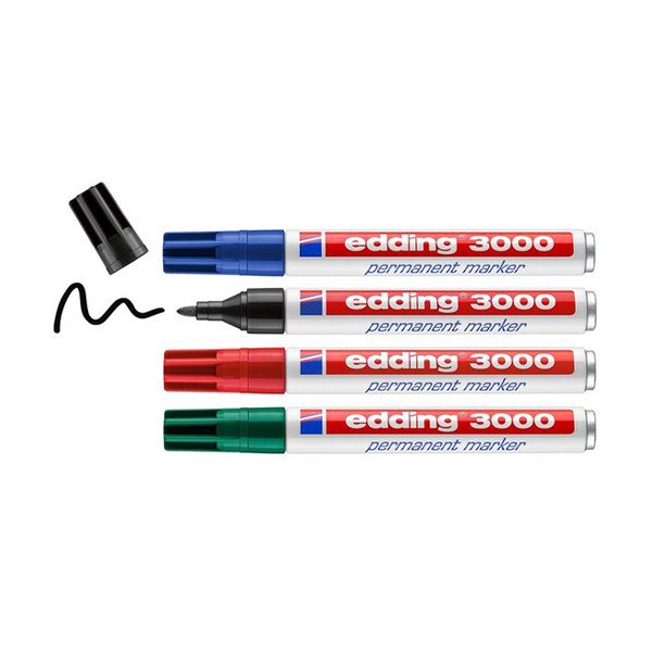 Edding 3000 marqueur permanent assortiment 4 pièces 232633 - 2