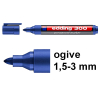 Edding 300 marqueur permanent (1,5 - 3 mm ogive) - bleu