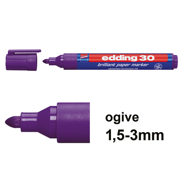 Edding 30 marqueur papier à encre brillante (ogive de 1,5 - 3 mm) - violet 239211 - 1