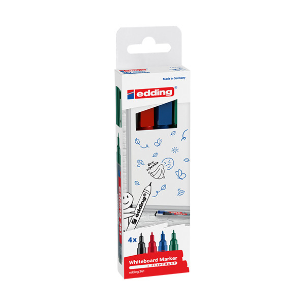 Edding 361 marqueur pour tableau blanc assortiment 4 pièces 232632 - 1