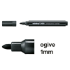 Edding 366 marqueur mini pour tableau blanc (1 mm - ogive) - noir 200879 - 1