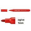 Edding 366 marqueur mini pour tableau blanc (1 mm - ogive) - rouge 200880 - 1