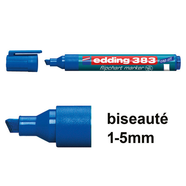 Edding 383 marqueur pour chevalet (1 - 5 mm biseauté) - bleu 200944 - 1