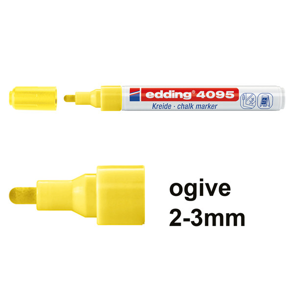 Edding 4095 marqueur craie liquide (2- 3 mm ogive) - jaune fluo 200903 - 1
