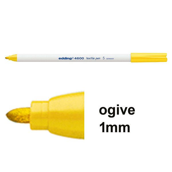 Edding 4600 marqueur textile (1 mm ogive) - jaune 200758 - 1