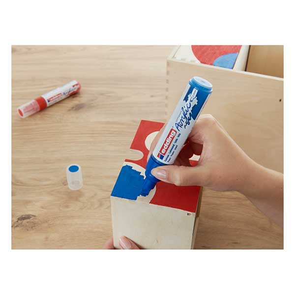 Edding 5000 marqueur acrylique (5 - 10 mm biseautée) - bleu gentiane 240138 - 2