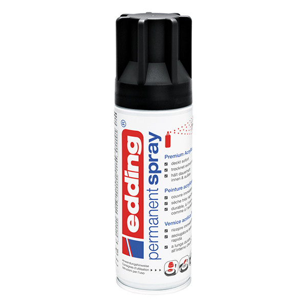 Edding 5200 spray peinture acrylique permanent mat (200 ml) - noir foncé 239045 - 1