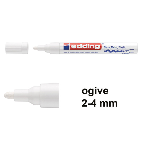 Edding 750 marqueur peinture à encre brillante (2 - 4 mm ogive) - blanc 240506 - 1