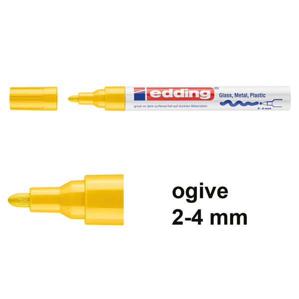 Edding 750 marqueur peinture à encre brillante (2 - 4 mm ogive) - jaune 240504 - 1