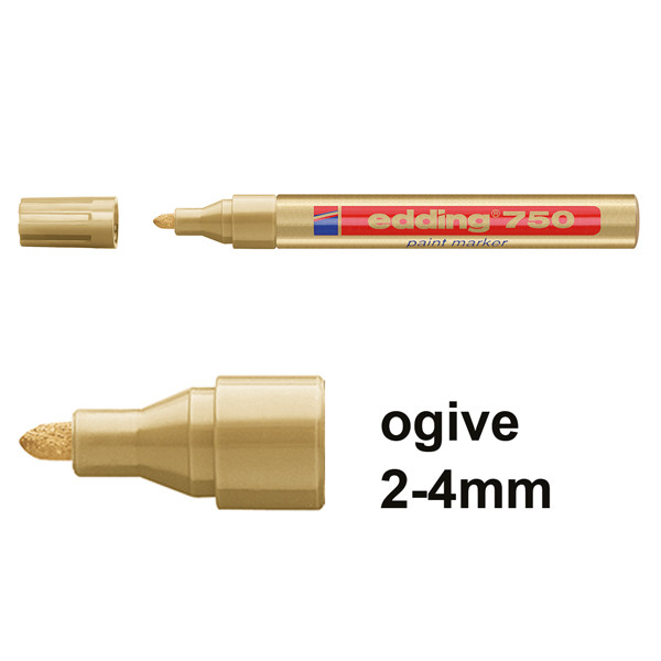 Edding 750 marqueur peinture (2 - 4 mm ogive) - or 200590 - 1
