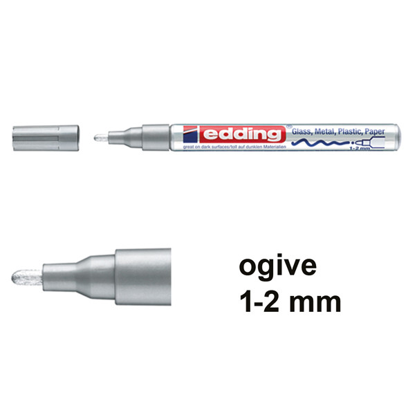 Edding 751 marqueur peinture à encre laquée (1 - 2 mm ogive) - argent 240516 - 1