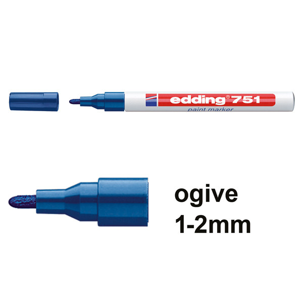Edding 751 marqueur peinture (1 - 2 mm ogive) - bleu 200600 - 1