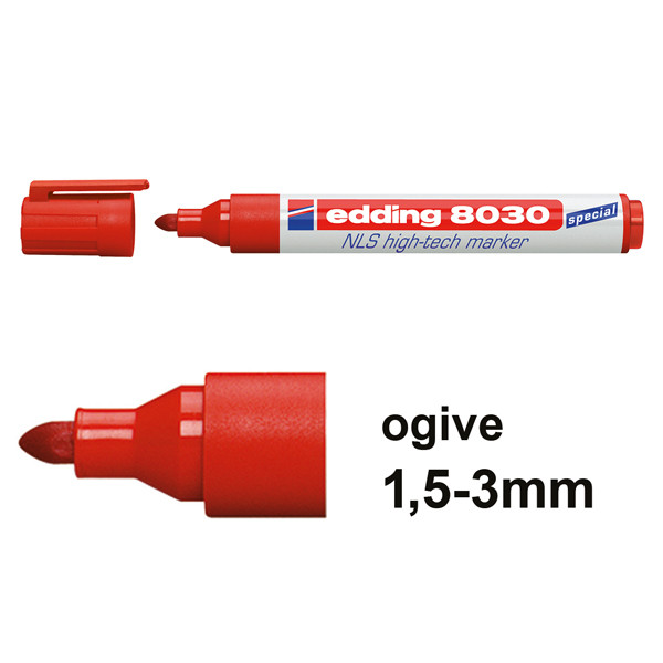 Edding 8030 marqueur NLS high-tech (ogive de 1,5 - 3 mm) - rouge 239195 - 1
