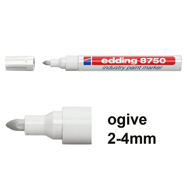 Edding 8750 marqueur peinture spécial industrie (2 - 4 mm ogive) - blanc 200782 - 1
