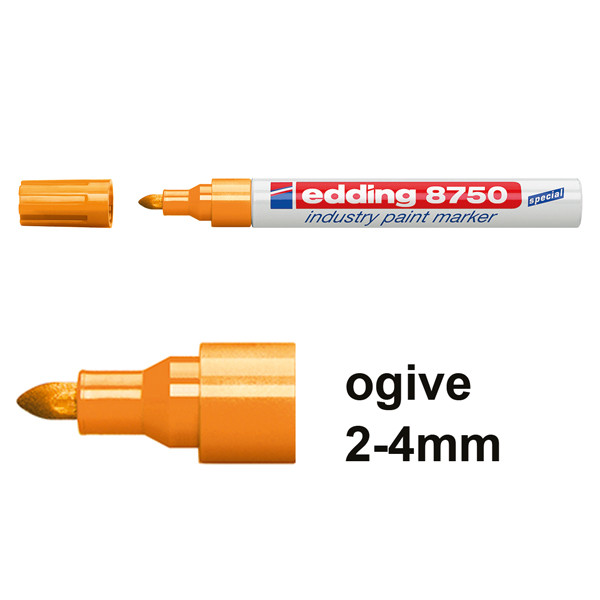 Edding 8750 marqueur peinture spécial industrie (2 - 4 mm ogive) - orange 200780 - 1